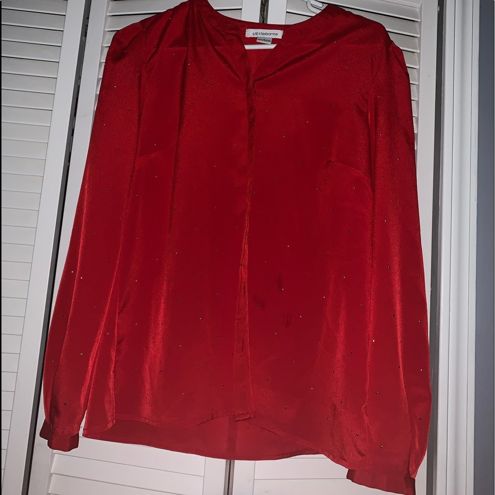 Liz Claiborne cherry red blouse.